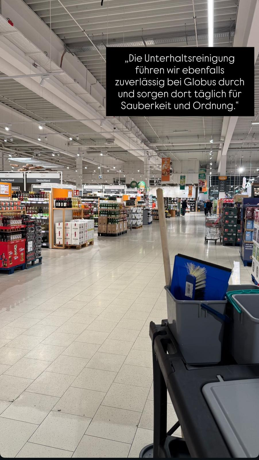 Unterhaltsreinigung bei Globus – tägliche Sauberkeit im Einzelhandel